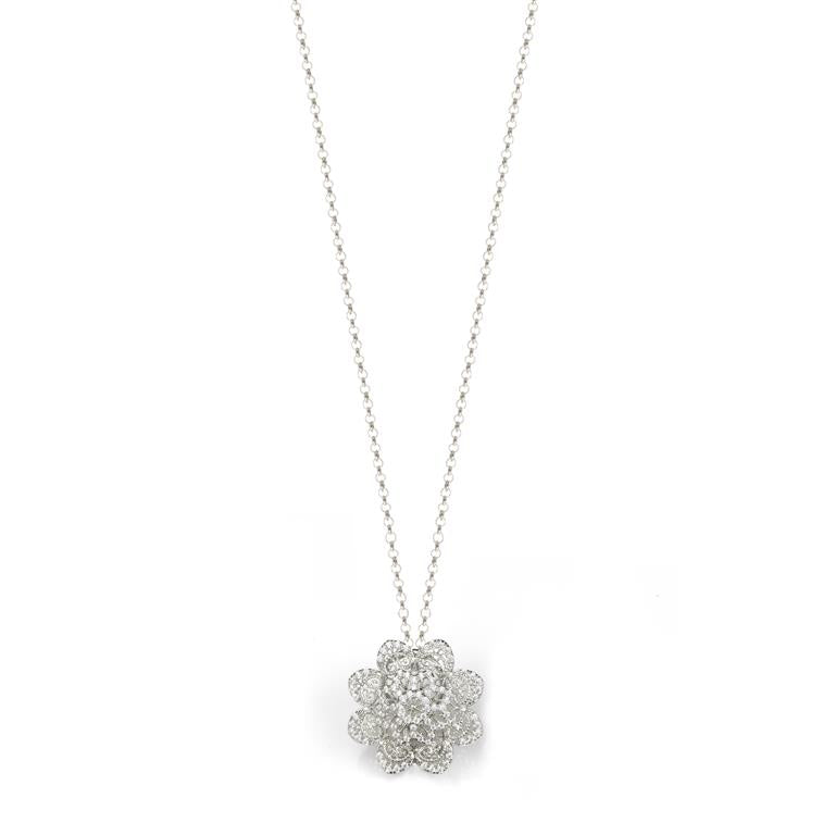 White Gold Flower Necklace