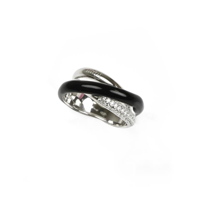 Medium Black Enamel Ring