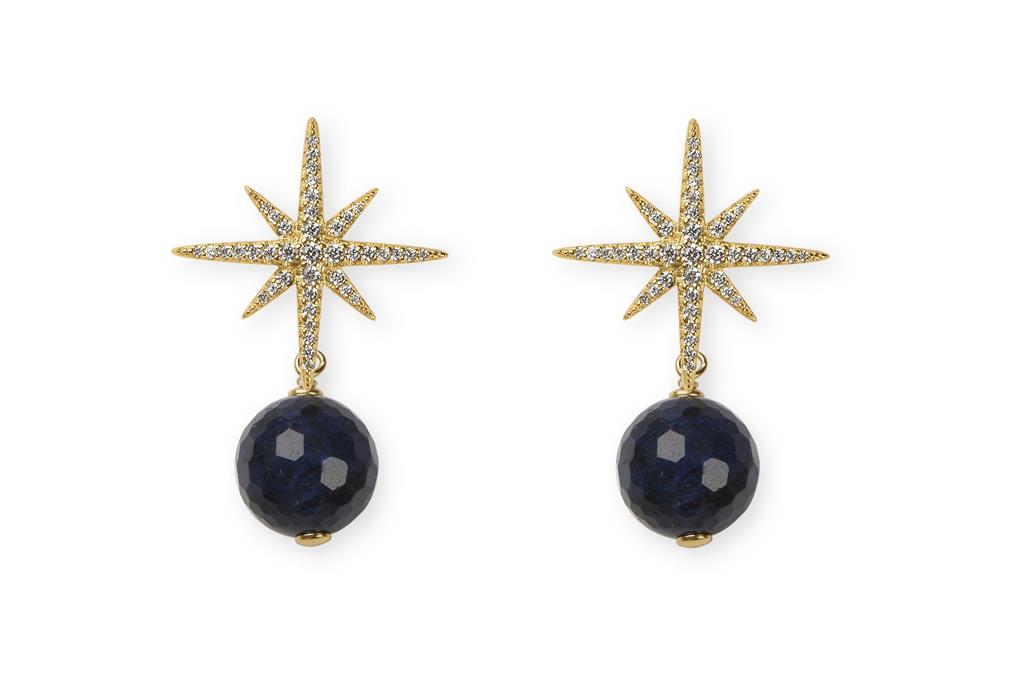 Onyx Star Earrings