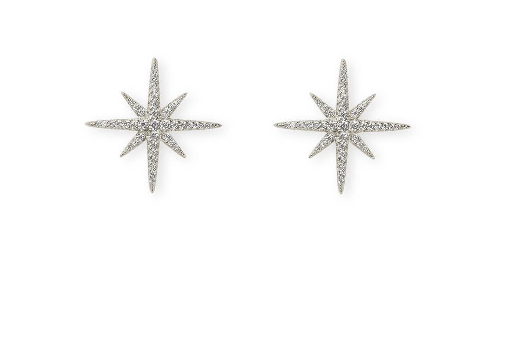 White Star Stud Earrings