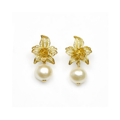 Summer Flower Pearl Earring