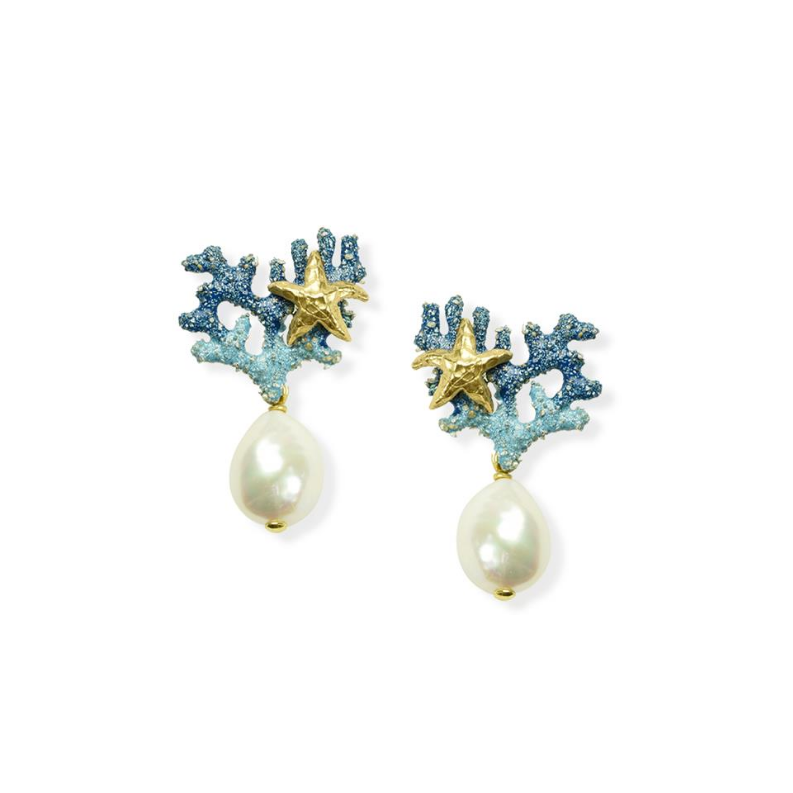 Blue Ocean Pearl Earring